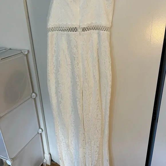 Lulu's White Lace Jumpsuit Sleeveless - Picture 6 of 7